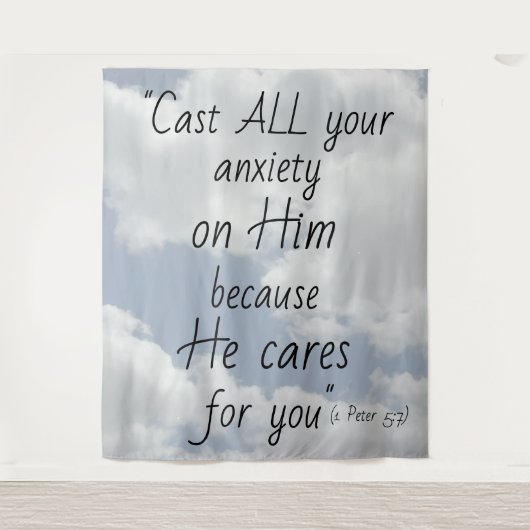 Schöne Wolken entwerfen christliches Thema Wandteppich (Vorderseite)