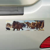 Schöne wollige Mammuts in Schneestoßdämpfer stiker Autoaufkleber (Auf Auto)