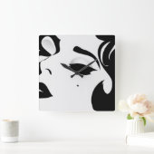 Schöne Woman Wall Clock Quadratische Wanduhr (Zuhause)