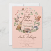 Schöne Woodland Animals Kinderdusche Einladung (Vorderseite)