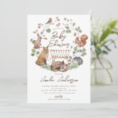 Schöne Woodland Animals Kinderdusche Einladung (Stehend Vorderseite)