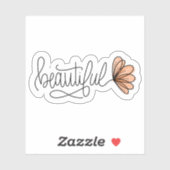 Schöne Word-Blume Notebook | Die Aufkleber (Blatt)