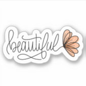 Schöne Word-Blume Notebook | Die Aufkleber (Vorderseite)