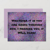 Schöne Worte der Ermutigung Lila Postkarte (Vorne/Hinten)