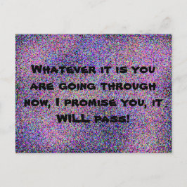 Schöne Worte der Ermutigung Lila Postkarte