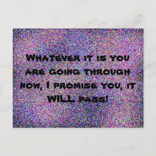 Schöne Worte der Ermutigung Lila Postkarte (Vorderseite)