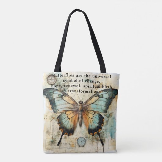 Schöne Worte über Schmetterlinge Tasche (Rückseite)
