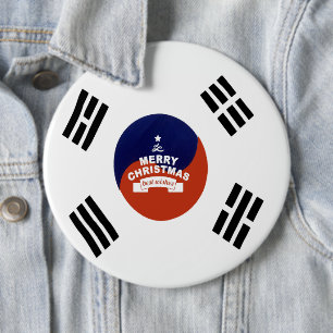 Schöne Wünsche Südkorea Frohe Weihnachten Button