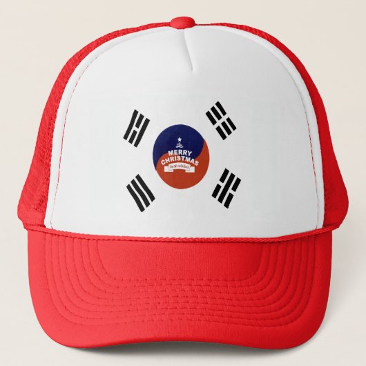 Schöne Wünsche Südkorea Frohe Weihnachten Truckerkappe (Vorderseite)