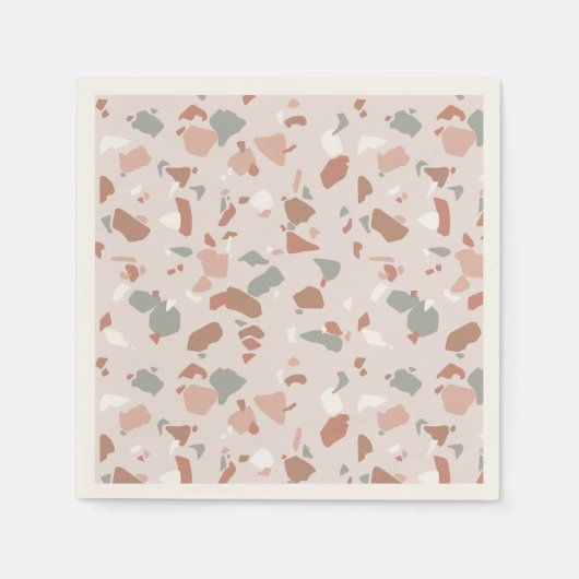 Schöne Wüstenfarben Terrazzo Muster Serviette (Vorderseite)