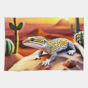 Schöne Wüstenleopard Gecko Design Geschirrtuch