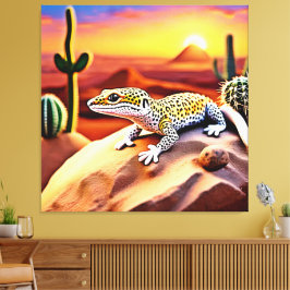 Schöne Wüstenleopard Gecko Design Leinwanddruck