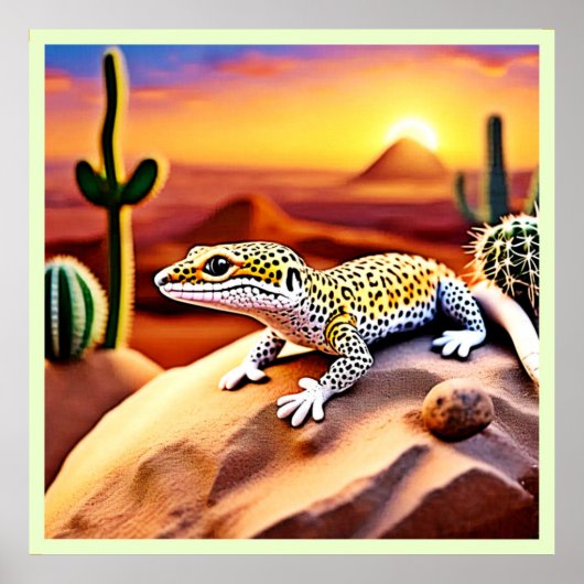 Schöne Wüstenleopard Gecko Design Poster (Vorne)