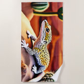 Schöne Wüstenleopard Gecko Design Strandtuch (Vorderseite)