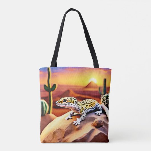 Schöne Wüstenleopard Gecko Design Tasche (Rückseite)