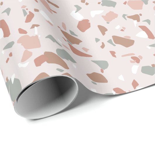 Schöne Wüstentöne Terrazzo Muster Geschenkpapier (Rolleneckpunkt)