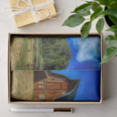 Schöne Wyoming-Scheune mit grünem Dach Seidenpapier (Geschenk)