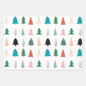 Schöne Xmas Muster Bäume Santa rot-weiß grün Geschenkpapier Set (Vorderseite)