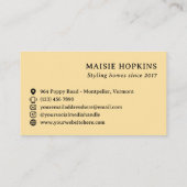 Schöne Yellow Blue Coral Florals Visitenkarte (Rückseite)