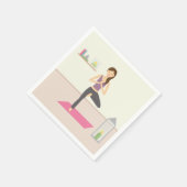 Schöne Yoga-Frau in einem dekorierten Raum Serviette (Ecke)