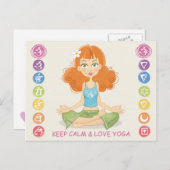 Schöne Yoga Girl Illustration Postkarte (Vorne/Hinten)