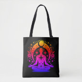 Schöne Yoga-Meditationsdesign auf Schwarz Tasche (Vorderseite)