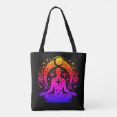 Schöne Yoga-Meditationsdesign auf Schwarz Tasche (Rückseite)