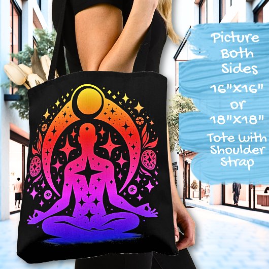 Schöne Yoga-Meditationsdesign auf Schwarz Tasche