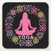 Schöne Yoga-Pose Blumendesign Rechteckiger Pappuntersetzer (Vorderseite)
