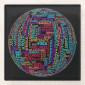 Schöne Yoga Wellness & Harmonie Globe Glasuntersetzer (Vorderseite)