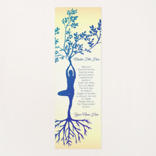 Schöne Yogi-Baum-Pose Vrksasana Silhouette-Wurzel Yogamatte