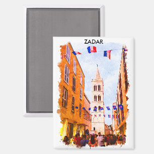 Schöne Zadar Kroatien Aquarellmalerei Magnet