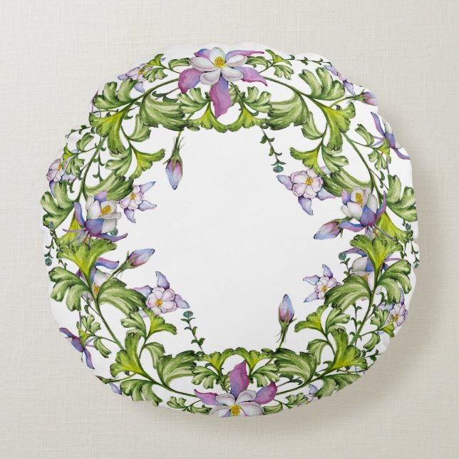 Schöne, zarte Blume Rundes Kissen (Vorderseite)