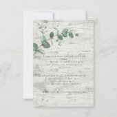 Schöne zarte Eukalyptus Hochzeitsdetails UAWG RSVP Karte (Rückseite)