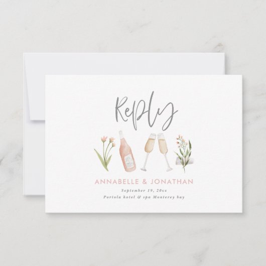 Schöne zarte floralrosa mädchenhafte Antwort (Vorderseite)