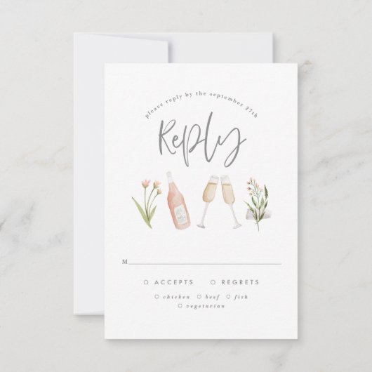 Schöne zarte floralrosa mädchenhafte Antwort (Rückseite)