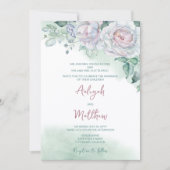 Schöne, zarte Rose Einladung (Vorderseite)