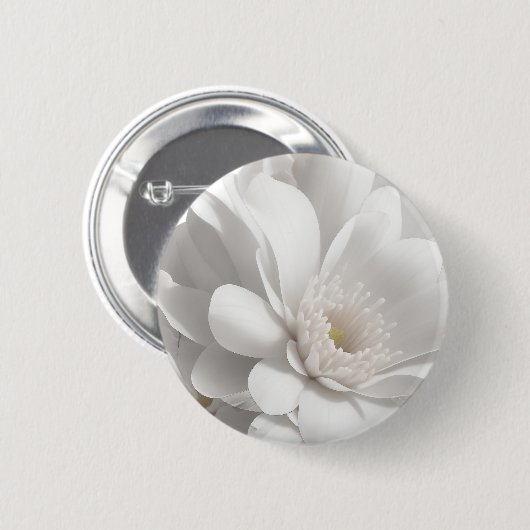Schöne zarte weiße Blume Button (Vorne & Hinten)