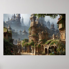 Schöne zauberhafte Stadt Poster