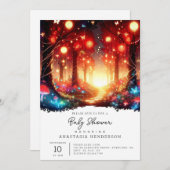 Schöne zauberhafte Walddusche Einladung (Vorne/Hinten)