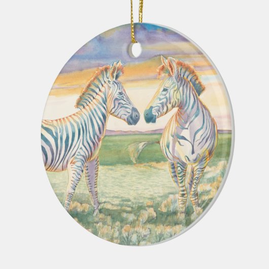 Schöne Zebra Keramik Keramik Ornament (Links)