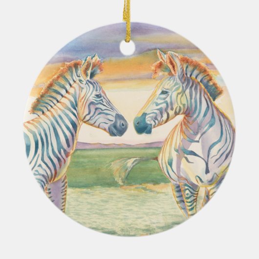 Schöne Zebra Keramik Keramik Ornament (Hinten)