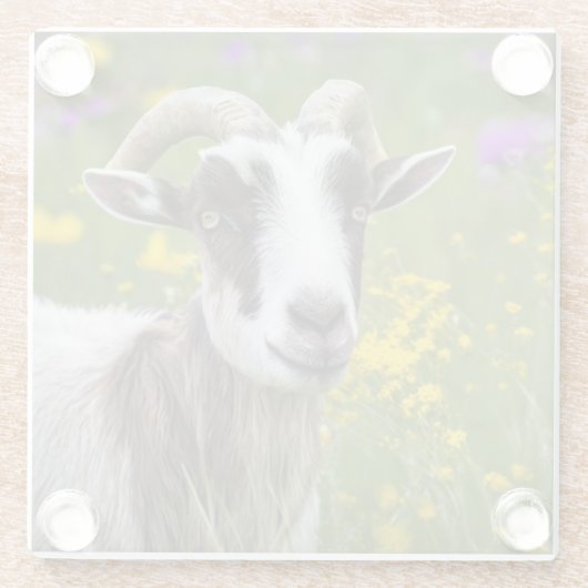 Schöne Ziege Glasuntersetzer (Rückseite)