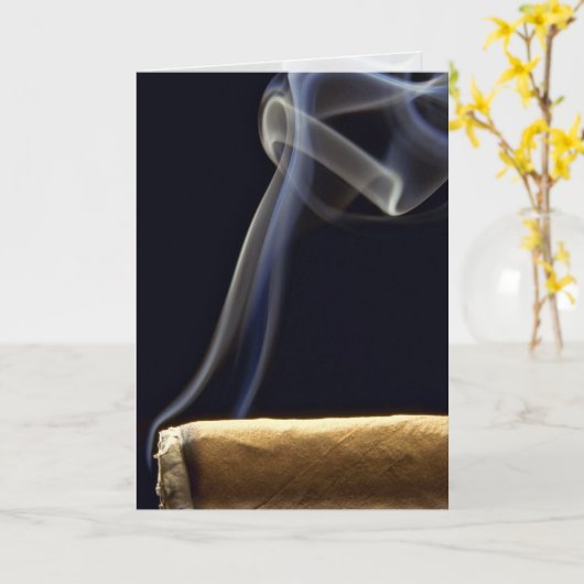 Schöne Zigarre mit Rauche Karte (Gelbe Blume)