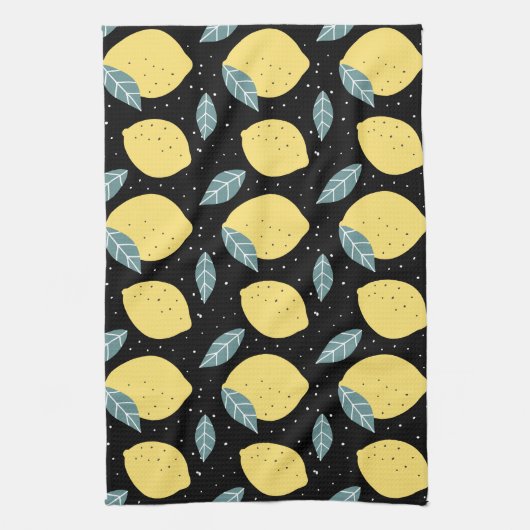 Schöne Zitronen im Küchenmuster Geschirrtuch (Vertikal)