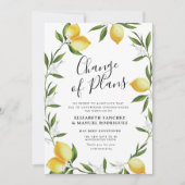 schöne Zitronenblätterung aufgeschoben Hochzeitska Einladung (Vorderseite)