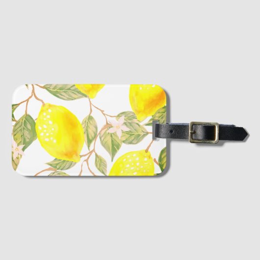 Schöne Zitronenwasserfarben Gepäckanhänger (Vorderseite (Horizontal))