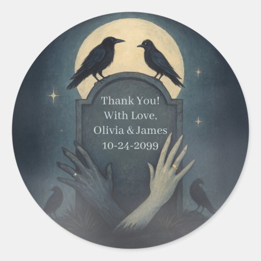 Schöne Zombie Moonlit Gothic Wedding Stickers (Vorderseite)