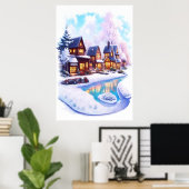 Schöne Zuhause | Art der AI Poster (Heimbüro)