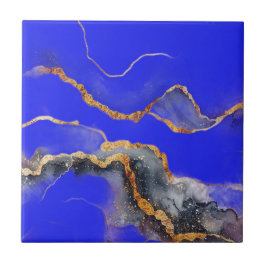 Schöne Zuhause-Fliesen blau, goldfarben Fliese